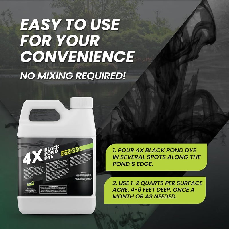 Not Rocket Sciences 32oz Reflective Black Pond Dye, 4X Concentrate Pond Dye Black, Natural Looking and Long Lasting Liquid Lake Colorant, Protects Against Sunlight - Ideal for Fish, Birds, and Wildlife - Image 5